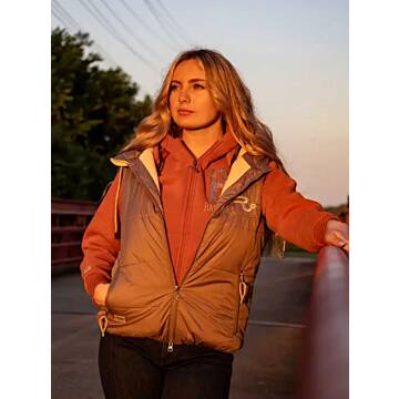 OSWSA Ranch Girls Hooded Vest `PAM` soft mud