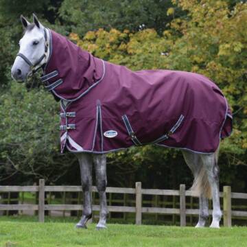 WeatherBeeta ComFiTec Plus Dynamic II Detach-A-Neck Medium/Lite Weidedecke 100g, Maroon/Grey/White