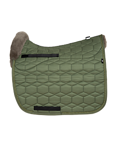 Lammfell Schabracke Dressur Gr.L Khaki/Khaki